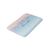 Monogram Ice Blue Metallic Pink Glitter Driving Badmat (Gekanteld)