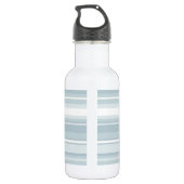 Monogram ijsblauwe strepen waterfles  (Achterkant)