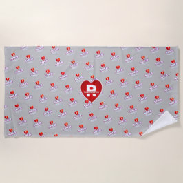 MONOGRAM IK HOU VAN SOCA OP GRIJS STRANDLAKEN