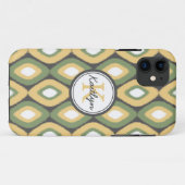 Monogram Ikat Diamonds Pattern Sage Yellow Case-Mate iPhone Case (Achterkant (horizontaal))