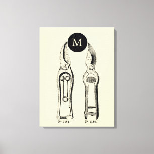 Monogram  ILLUSTRATIE-boomstammen Kies Kleur Canvas Afdruk