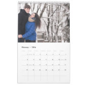 Monogram in Crest Green Gold Family Photo Elegant Kalender (Feb 2026)
