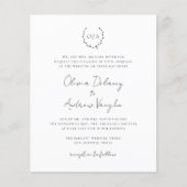 Monogram in één uitnodiging tot weddenschap (Voorkant)