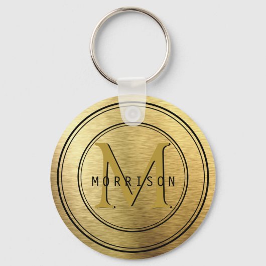Monogram in Gold Foil Sleutelhanger (Voorkant)