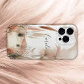 Monogram  in roze pampasgras | Case-Mate iPhone case