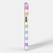 Monogram in witte cirkel pasta regenboogstrips Case-Mate iPhone case (Achterkant / Rechts)