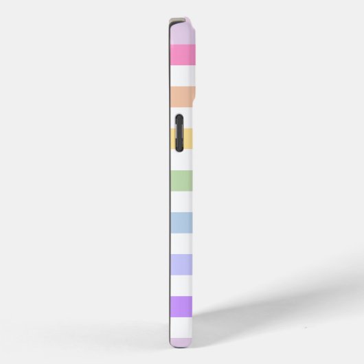 Monogram in witte cirkel pasta regenboogstrips Case-Mate iPhone case (Achterkant / Rechts)
