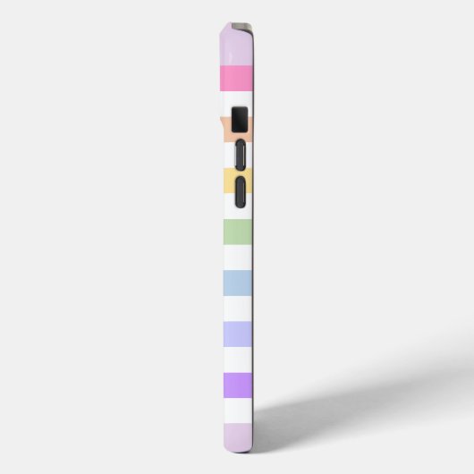 Monogram in witte cirkel pasta regenboogstrips Case-Mate iPhone case (Achterkant / Links)