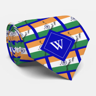 Monogram INDIASE VLAG van India Stropdas