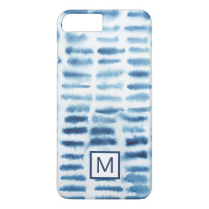 Monogram   Indigio Waterverf Print iPhone 8 Plus / 7 Plus Hoesje