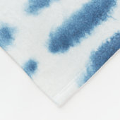 Monogram | Indigio Waterverf Print Fleece Deken (Hoek)