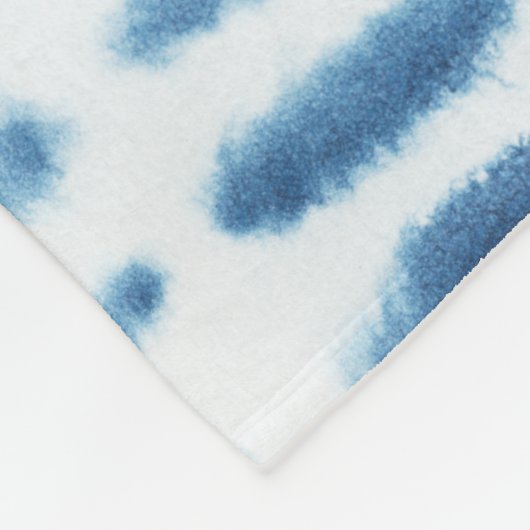 Monogram | Indigio Waterverf Print Fleece Deken (Hoek)