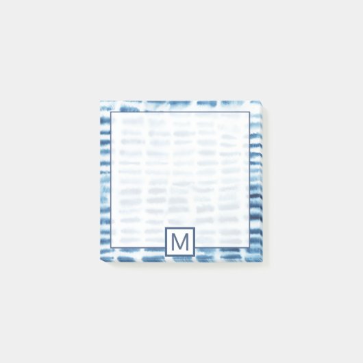 Monogram | Indigio Waterverf Print Post-it® Notes (Voorkant)