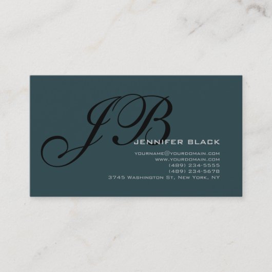 Monogram Indigo Black Consultant Carte de visite (Devant)