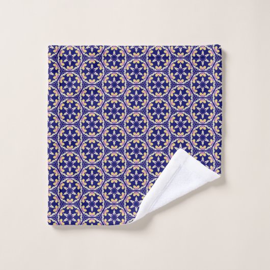 Monogram Indigo Blue Bad Handdoek (Wasdoekje)
