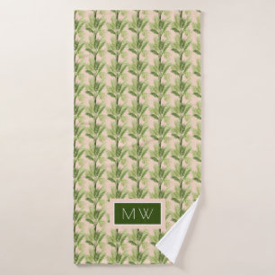 Monogram   Indoor Oasis   Palmstructuurpatroon Bad Handdoek