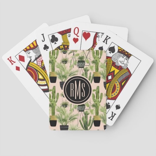 Monogram Indoor Oasis | Plant Lineup Pattern Pokerkaarten (Achterkant)