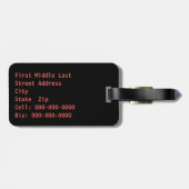 Monogram Ingedraaid Rode Kunstwerk van het Hart Bagagelabel (Achterkant horizontaal)