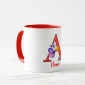 Monogram Initiaal A Bloemmotief Mok (Voorkant links)