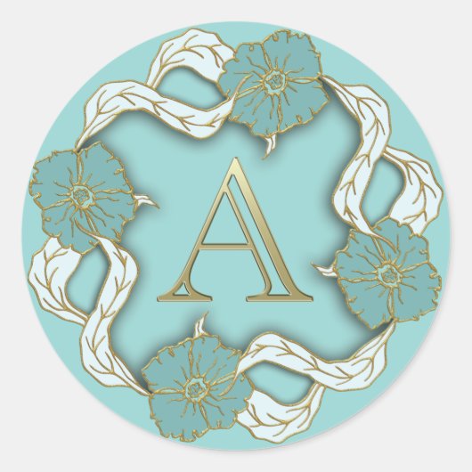 monogram initiaal A stickers (Voorkant)