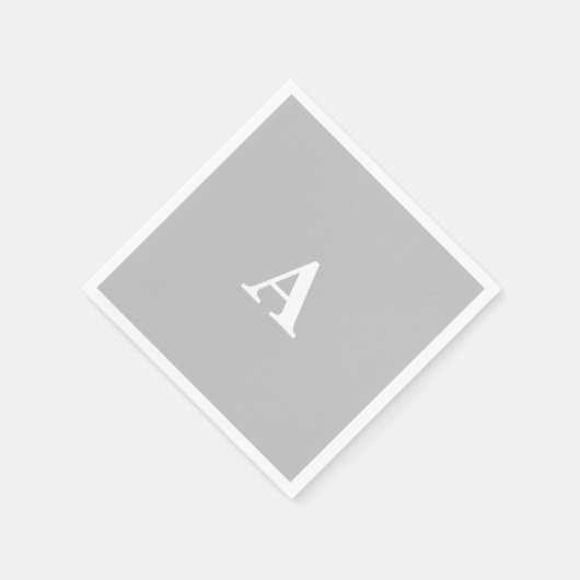 Monogram Initiaal Aangepaste naam Gray Gray White  Servet (Hoek)