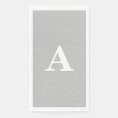 Monogram Initiaal Aangepaste Naam Grijs Wit Cool Servet (Voorkant)