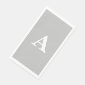 Monogram Initiaal Aangepaste Naam Grijs Wit Cool Servet (Hoek)