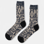  Monogram Initiaal Aztec Stijl ontwerp Sokken (Links)