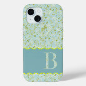 MONOGRAM INITIAAL B ACQUA KLEINE BLOEMJES Case-Mate iPhone CASE (Achterkant)