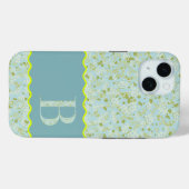 MONOGRAM INITIAAL B ACQUA KLEINE BLOEMJES Case-Mate iPhone CASE (Achterkant (horizontaal))