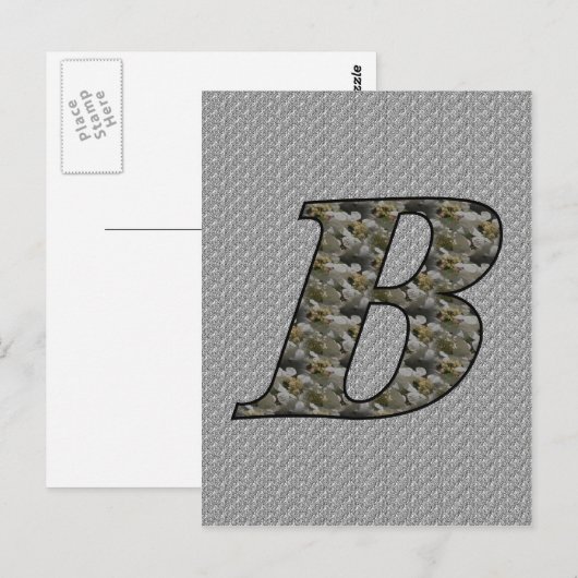 Monogram Initiaal B Hortensia Bloemen Briefkaart (Voorkant / Achterkant)