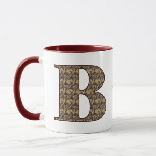 Monogram Initiaal B Vintage Bloem Personalized Mok