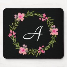 Monogram Initiaal Black Floral