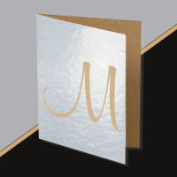 Monogram Initiaal Blank binnen Folie Opmerking Kaa