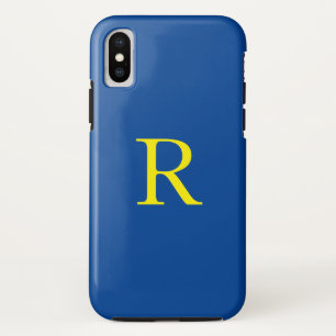 Monogram Initiaal Blauw Geel Kleurrijk Bright 2020 iPhone XS Hoesje