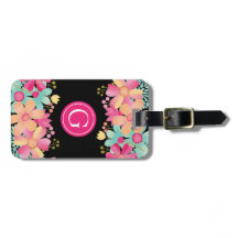 Monogram Initiaal Bloemenschildering Bagage Bagage