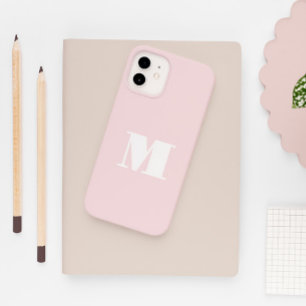 Monogram Initiaal Blush Pink Modern Case-Mate iPhone 14 Hoesje