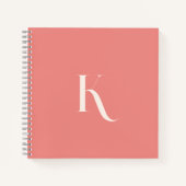 Monogram Initiaal Blush Roze Elegant Vrouwelijk Notitieboek (Voorkant)