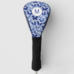 Monogram Initiaal Butterfly Waterverf Blue Golfheadcover