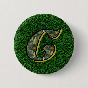 Monogram Initiaal C Madeliefjes Bloem Kunst Ronde Button 5,7 Cm