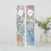 Monogram Initiaal Cheery Floral Twee Bladwijzer (Staand voorkant)