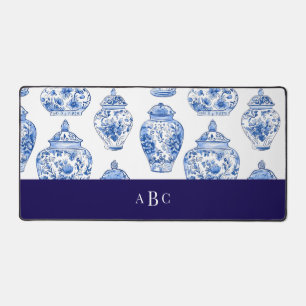 Monogram Initiaal Chinoiserie Floral China Bureaumat