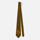Monogram Initiaal D Gouden Pioen Bloemig Stropdas (Voorkant)