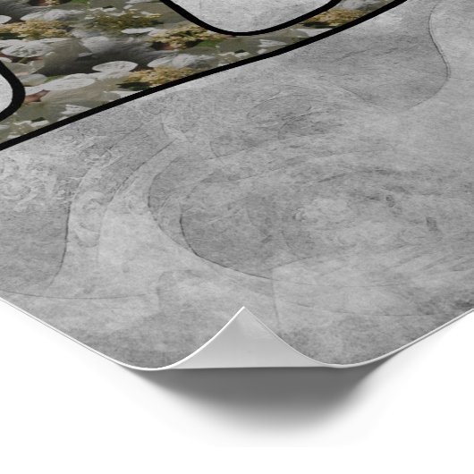 Monogram Initiaal D Hortensia Bloemen Poster (Hoek)