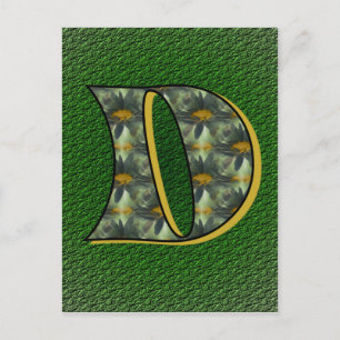 Monogram Initiaal D Madeliefjes Bloem Kunst Briefkaart
