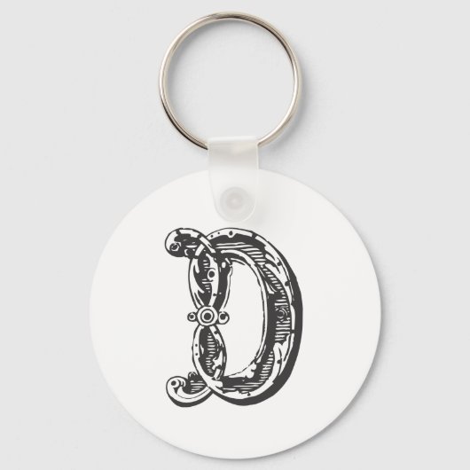 Monogram Initiaal D Sleutelhanger (Voorkant)