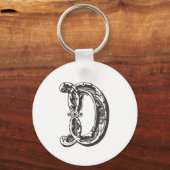 Monogram Initiaal D Sleutelhanger (Voorkant)