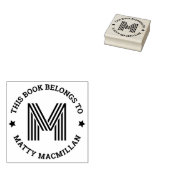 Monogram initiaal dit boek is eigendom van bibliot 	rubberstempel (Gestempeld)