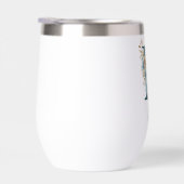 Monogram Initiaal E Blauwe Bloemen Waterverf Gift  (Rechts)