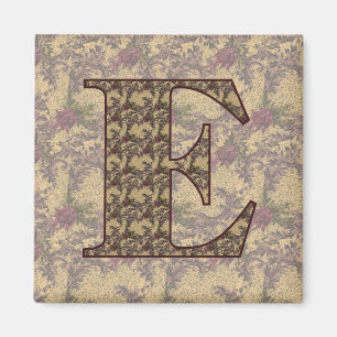 Monogram Initiaal E Elegant Floral Magnet Magneet